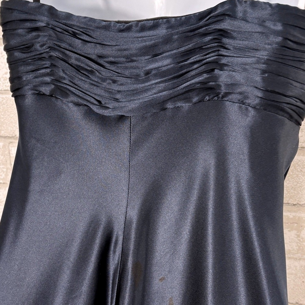 Laundry by Shelli Segal Navy Silk Strapless Maxi Dress Size 2 Gown Gala Formal - Picture 5 of 11